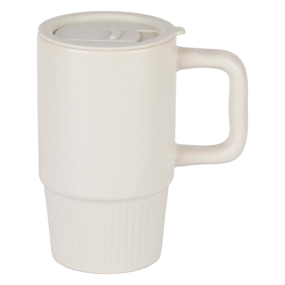 Keramička šolja sa poklopcem, 420 ml